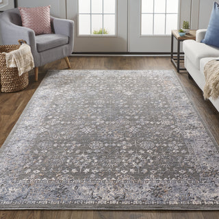 Feizy Thackery 39CYF Charcoal/Blue Area Rug Lifestyle Image