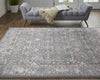 Feizy Thackery 39CYF Charcoal/Blue Area Rug Lifestyle Image