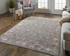 Feizy Thackery 39CYF Charcoal/Red Area Rug Lifestyle Image Feature