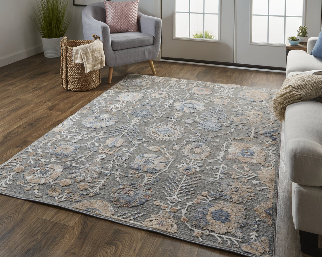 Feizy Thackery 39D0F Charcoal/Beige Area Rug Lifestyle Image Feature