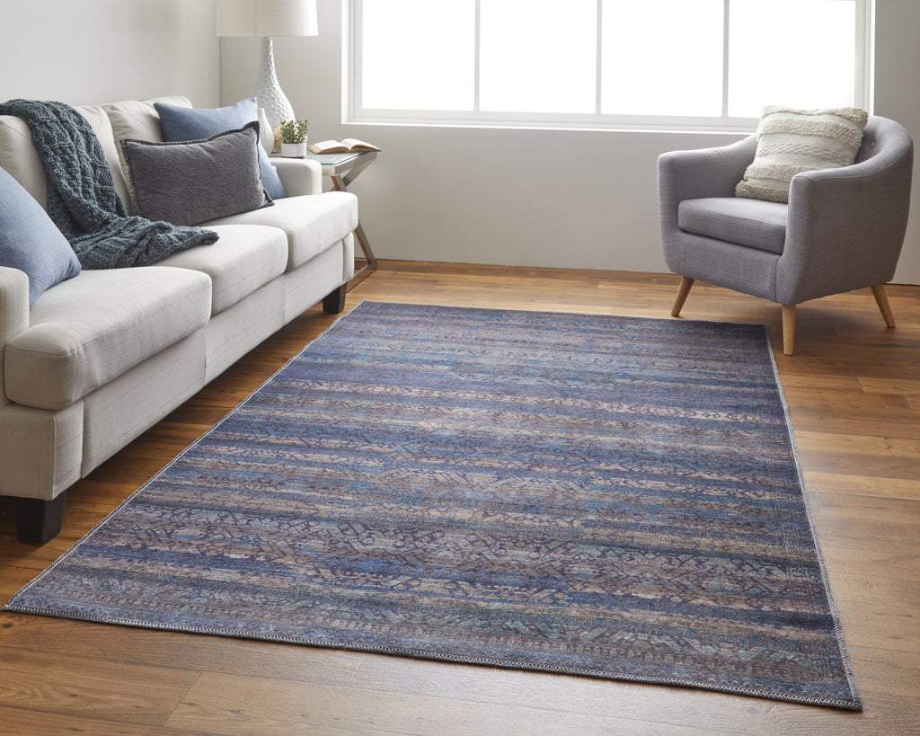 Feizy Voss 39H3F Blue/Green Area Rug Lifestyle Image Feature