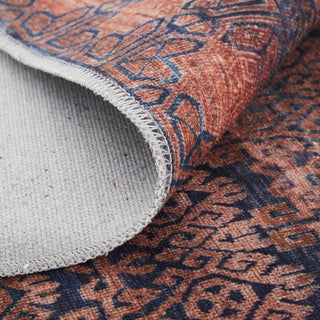 Feizy Voss 39H4F Tan/Blue Area Rug Corner Image with Rug Pad