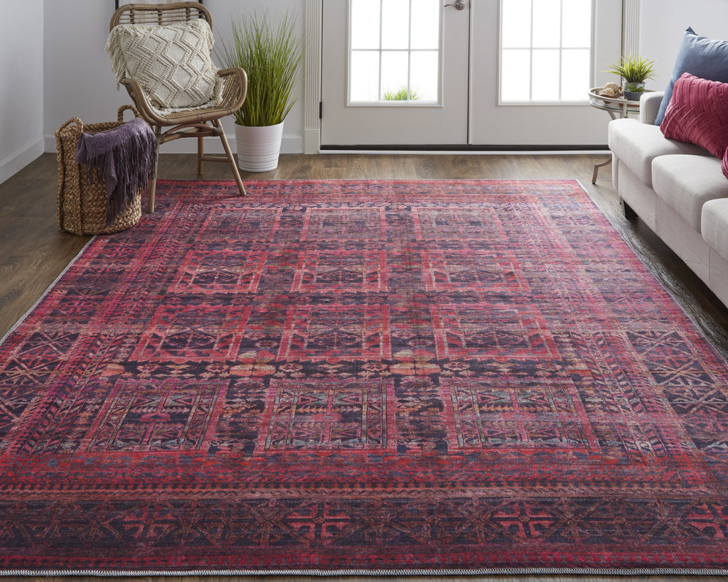 Feizy Voss 39H9F Pink/Multi Area Rug Lifestyle Image Feature