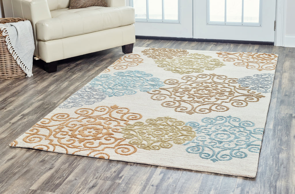 Rizzy Arden Loft-Falmouth Fields FF9423 Light Gray Area Rug  Feature