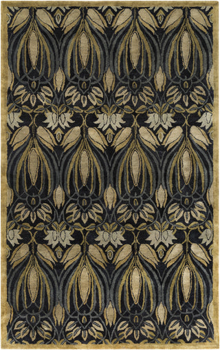 Fitzgerald FGD-1004 Black Hand Tufted Area Rug by Surya 5' X 7'6''