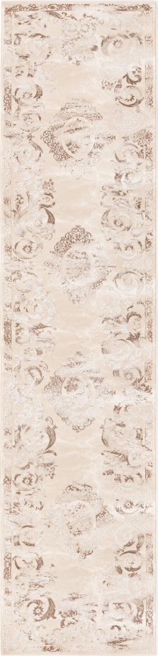 Unique Loom Finsbury T-FBRY1 Beige Area Rug Runner Top-down Image