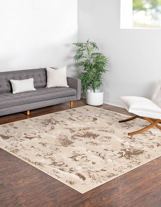 Unique Loom Finsbury T-FBRY1 Beige Area Rug Square Lifestyle Image