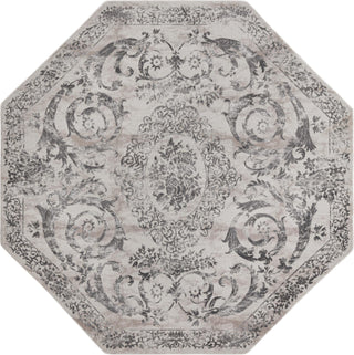 Unique Loom Finsbury T-FBRY1 Gray Area Rug Octagon Top-down Image