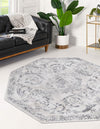 Unique Loom Finsbury T-FBRY1 Gray Area Rug Octagon Lifestyle Image Feature