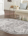 Unique Loom Finsbury T-FBRY1 Gray Area Rug Oval Lifestyle Image