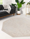 Unique Loom Finsbury T-FBRY1 Ivory Area Rug Octagon Lifestyle Image Feature