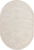 Unique Loom Finsbury T-FBRY1 Ivory Area Rug Oval Top-down Image