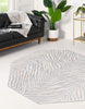 Unique Loom Finsbury T-FBRY3 Gray and Ivory Area Rug Octagon Lifestyle Image Feature