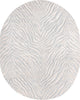 Unique Loom Finsbury T-FBRY3 Gray and Ivory Area Rug Oval Top-down Image