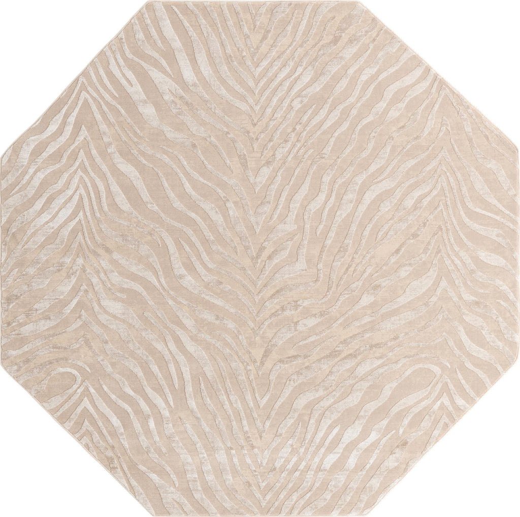 Unique Loom Finsbury T-FBRY3 Ivory Beige Area Rug Octagon Lifestyle Image Feature