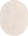 Unique Loom Finsbury T-FBRY3 Ivory Beige Area Rug Oval Top-down Image