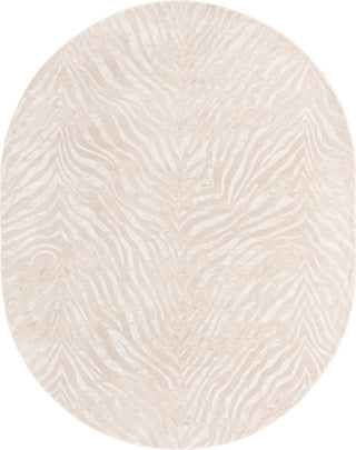 Unique Loom Finsbury T-FBRY3 Ivory Beige Area Rug Oval Top-down Image