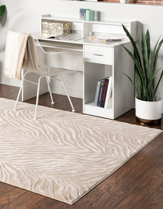 Unique Loom Finsbury T-FBRY3 Ivory Beige Area Rug Rectangle Lifestyle Image