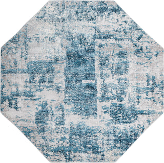 Unique Loom Finsbury T-FBRY4 Blue Area Rug Octagon Top-down Image