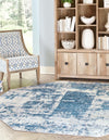 Unique Loom Finsbury T-FBRY4 Blue Area Rug Octagon Lifestyle Image Feature