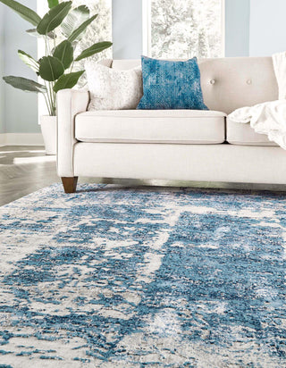 Unique Loom Finsbury T-FBRY4 Blue Area Rug Square Lifestyle Image