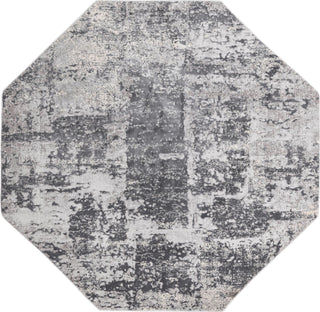 Unique Loom Finsbury T-FBRY4 Gray Area Rug Octagon Top-down Image
