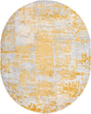 Unique Loom Finsbury T-FBRY4 Yellow Area Rug Oval Top-down Image
