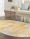 Unique Loom Finsbury T-FBRY4 Yellow Area Rug Oval Lifestyle Image