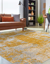 Unique Loom Finsbury T-FBRY4 Yellow Area Rug Square Lifestyle Image