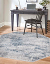 Unique Loom Finsbury T-FBRY6 Blue Area Rug Octagon Lifestyle Image Feature