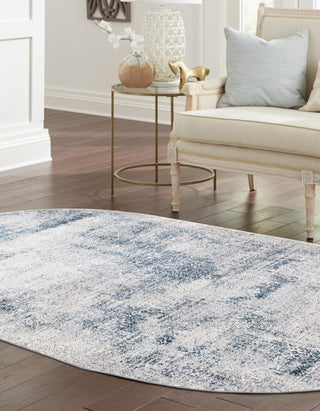 Unique Loom Finsbury T-FBRY6 Blue Area Rug Oval Lifestyle Image