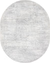 Unique Loom Finsbury T-FBRY6 Gray Area Rug Oval Top-down Image