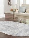 Unique Loom Finsbury T-FBRY6 Gray Area Rug Oval Lifestyle Image