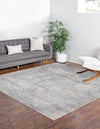 Unique Loom Finsbury T-FBRY6 Gray Area Rug Square Lifestyle Image