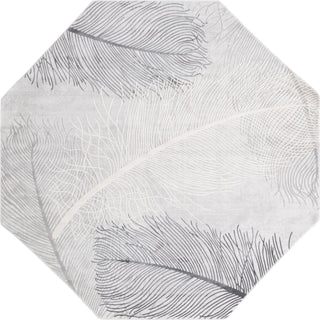 Unique Loom Finsbury T-FBRY7 Gray Area Rug Octagon Top-down Image