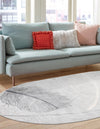 Unique Loom Finsbury T-FBRY7 Gray Area Rug Oval Lifestyle Image