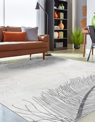 Unique Loom Finsbury T-FBRY7 Gray Area Rug Square Lifestyle Image