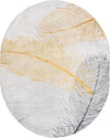 Unique Loom Finsbury T-FBRY7 Yellow Gray Area Rug Oval Top-down Image