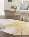 Unique Loom Finsbury T-FBRY7 Yellow Gray Area Rug Oval Lifestyle Image