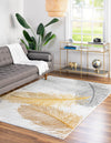 Unique Loom Finsbury T-FBRY7 Yellow Gray Area Rug Rectangle Lifestyle Image