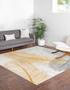 Unique Loom Finsbury T-FBRY7 Yellow Gray Area Rug Square Lifestyle Image