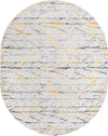 Unique Loom Finsbury T-FBRY8 Yellow and Gray Area Rug Oval Top-down Image