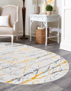 Unique Loom Finsbury T-FBRY8 Yellow and Gray Area Rug Oval Lifestyle Image