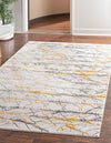 Unique Loom Finsbury T-FBRY8 Yellow and Gray Area Rug Rectangle Lifestyle Image