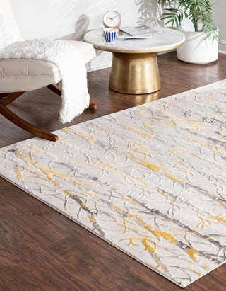 Unique Loom Finsbury T-FBRY8 Yellow and Gray Area Rug Rectangle Lifestyle Image