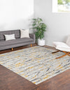 Unique Loom Finsbury T-FBRY8 Yellow and Gray Area Rug Square Lifestyle Image