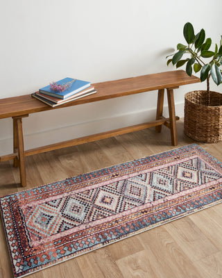 Loloi II Fiona B20345 Coral/Blue Area Rug Lifestyle Image Feature