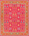 Surya Fire Work FIR-1000 Bright Pink Yellow Denim Burnt Orange Lime Light Gray Area Rug Main Image 8 X 11