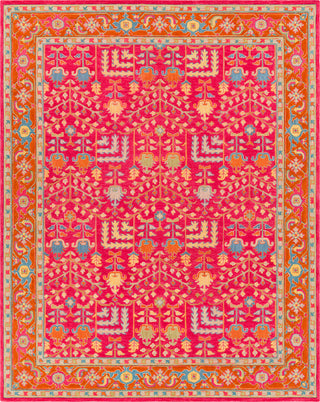 Surya Fire Work FIR-1000 Bright Pink Yellow Denim Burnt Orange Lime Light Gray Area Rug Main Image 8 X 11