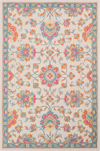 Surya Fire Work FIR-1010 Burnt Orange Cream Aqua Light Gray Olive Bright Yellow White Area Rug main image